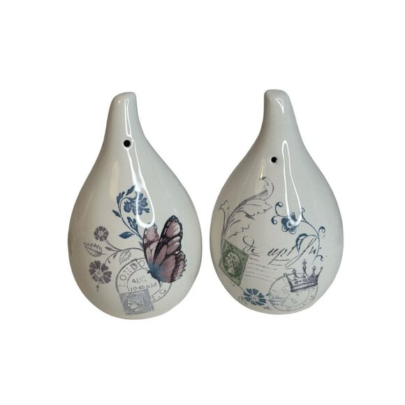 NEW Mikasa Antique Countryside Salt & Pepper Set With Caddy - Picture 10 of 12